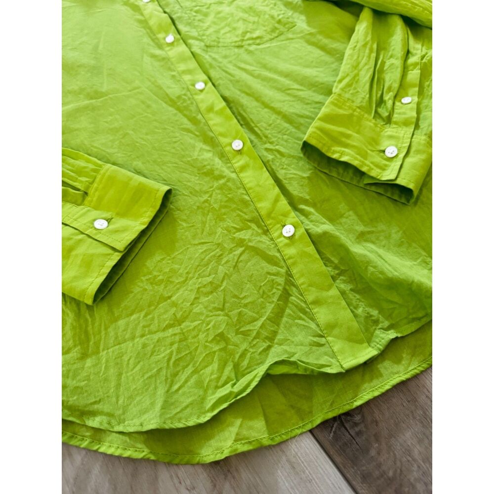 J.Crew Lime Green Garcon Classic Fit 100% Cotton Button Down Shirt Size 4 Summer - Picture 5 of 15
